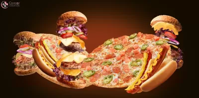 Burger and Pizza cause the colon and rectal cancer